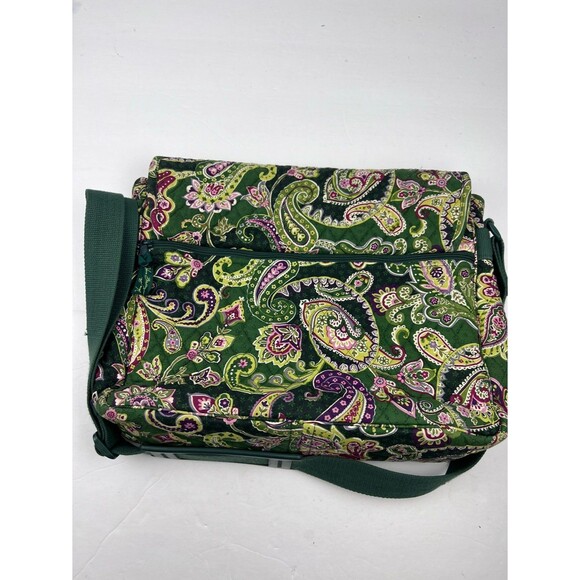 Vera Bradley Maggie Paisley Green Travel Book Messenger Bag - Picture 2 of 5